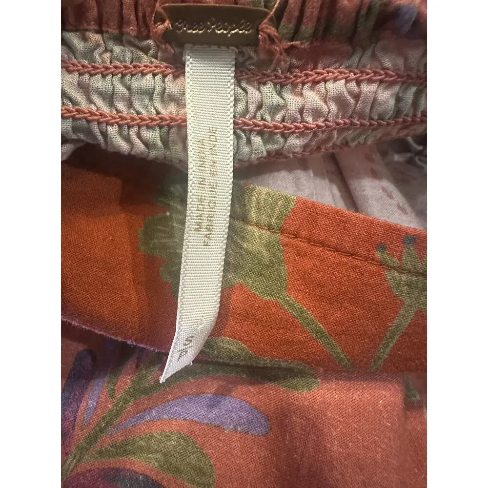 Free People After Glow Balloon Pants Printed Mid Rise Tapered Women's Size Small - Picture 11 of 14